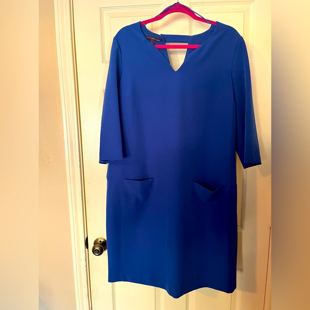Violeta by MANGO blue dress size USA M EUR L